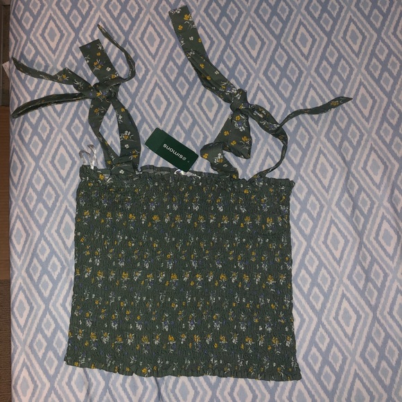 Green Floral Crop Top - Picture 1 of 1